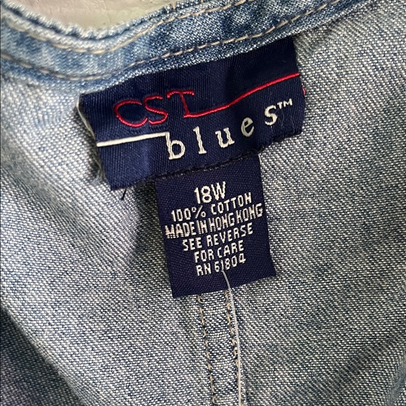 💲 5 for $20 CST Women's Blue Denim Jumper- 18W - Picture 5 of 6